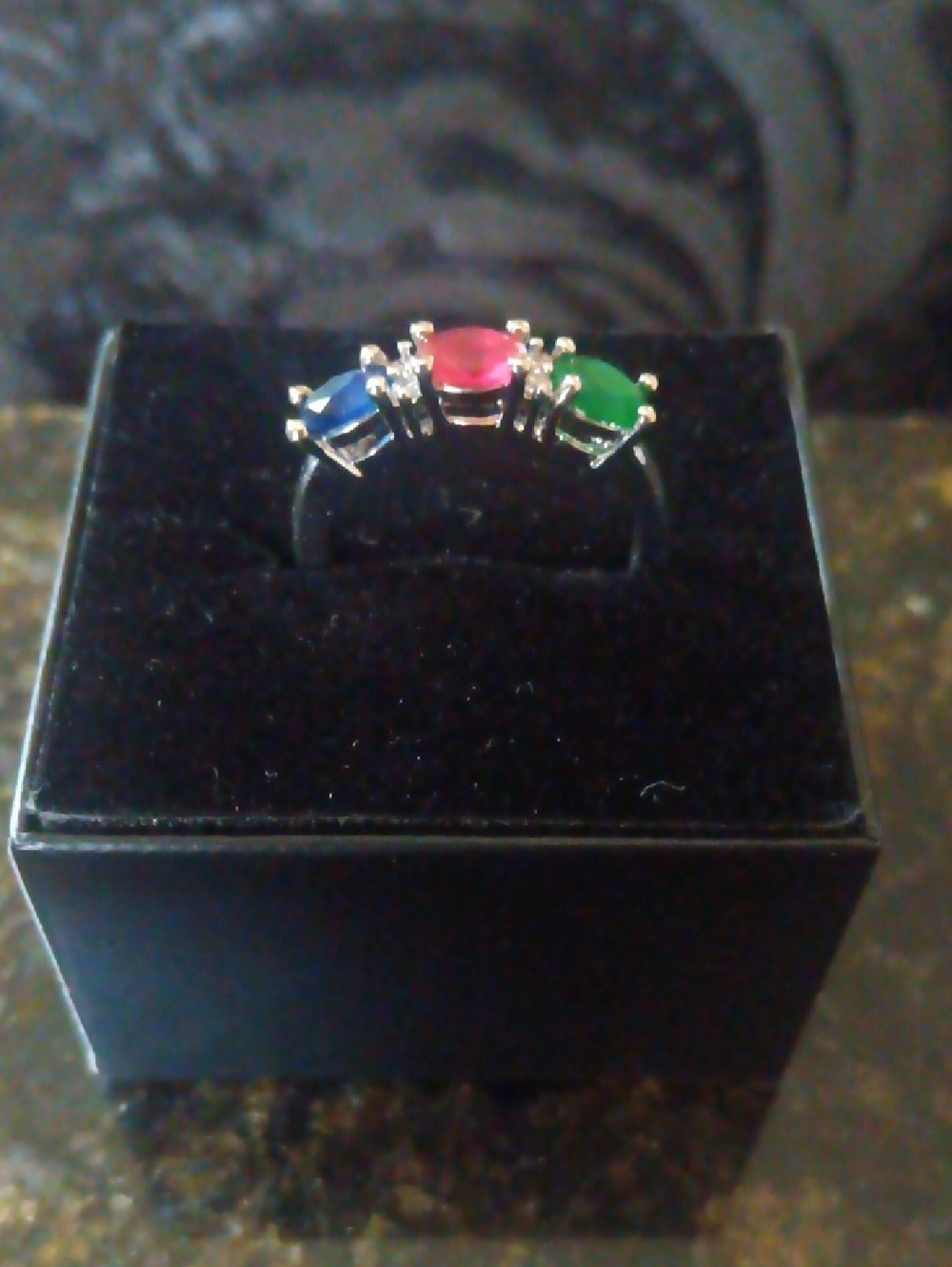 Eternity Tourmaline Gemstone Ring Blue Pink Green In Sterling Silver